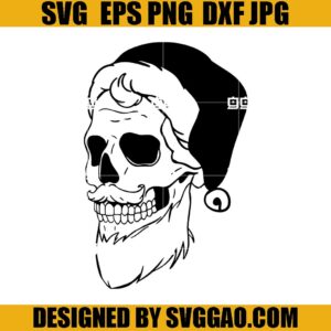 Santa Claus Skull SVG, Satna Claus SVG, Merry Xmas SVG