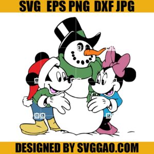 Mickey Mouse And Mine SVG, Snowman And Mickey SVG, Happy Xmas SVG