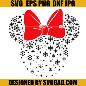 Mouse Snowflake SVG, Christmas Mouse Head SVG, Snowflake Gradient SVG