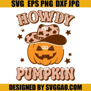 Howdy Pumpkin SVG, Retro Halloween Fall SVG, Country Pumpkin SVG