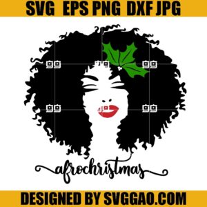 Afro Christmas SVG, African American Christmas SVG, Black Girl Christmas SVG