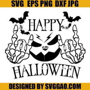 Happy Halloween SVG, Hand Skeleton SVG, Rock Skeleton SVG