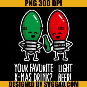 Favorite Christmas Drink Light Beer PNG, Light Christmas PNG