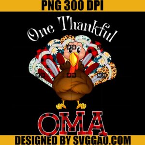 One Thankful Oma PNG, Turkey PNG, Leopart Thankgivings PNG