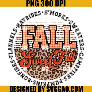 Fall Sweetfall Leopart PNG, Hello Fall Autumn Vibe PNG