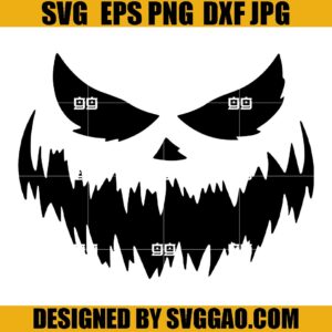 Pumpkin Face SVG, Jack Skellington Pumpkin SVG, Halloween SVG