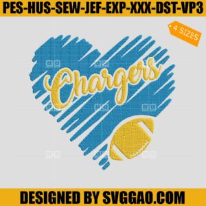 Chargers Embroidery Design, NFL Embroidery File
