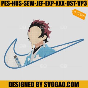 Tanjiro x Nike Embroidery Design, Anime Embroidery File