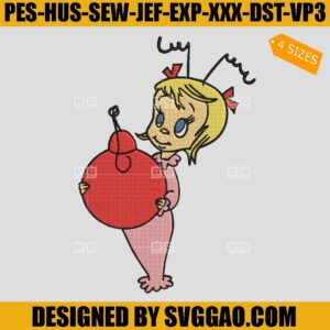 Cindy Lou Who Embroidery Design, Christmas Embroidery File