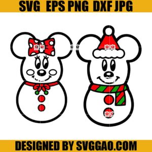 Mickey Snowman Christmas SVG Bundle, Disney Christmas SVG, Snow Cute SVG