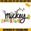 Mickey Christmas Embroidery Design, Christmas Light Embroidery File