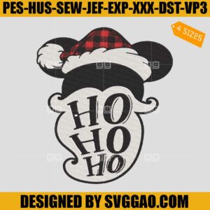 Mickey Buffalo Plaid Embroidery Design, Santa Buffalo Embroidery File