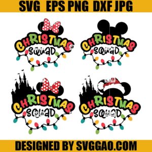Christmas Squad SVG Bundle, Disney Xmas Light SVG, Castle Xmas SVG