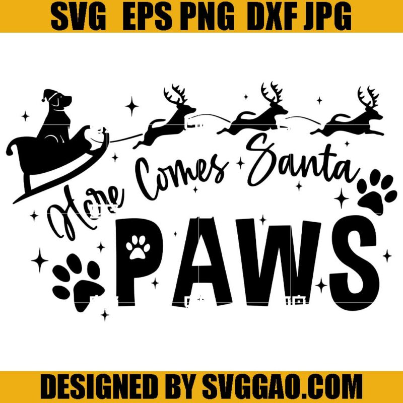 Here Comes Santa Paws SVG, Dog Reindeer SVG, Christmas Dog SVG – SVGGAO