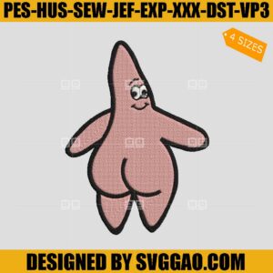 Patrick Star  Embroidery Design, Patrick Embroidery File