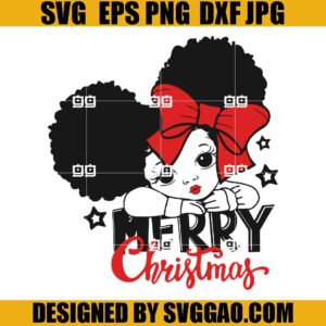 Merry Christmas Baby Black SVG, Christmas Baby Afro SVG