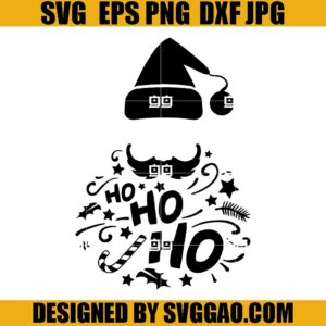 Santa Ho Ho Ho SVG, Santa's Beard SVG, Santa Hat SVG
