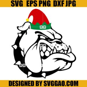 Bulldog  Elf Hat SVG, Merry Christmas SVG, Elf Squad SVG