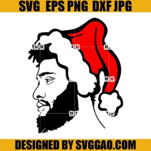 Beard Man Christmas Hat SVG, Beard Santa SVG, Merry Christmas SVG