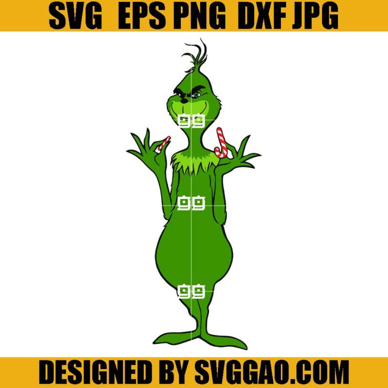 Grinch Candy Canes SVG, Christmas Candy Cane SVG, Grinch SVG