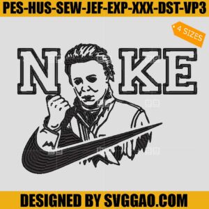 Michael Myers Nike Embroidery Design, Horror Moive Embroidery File