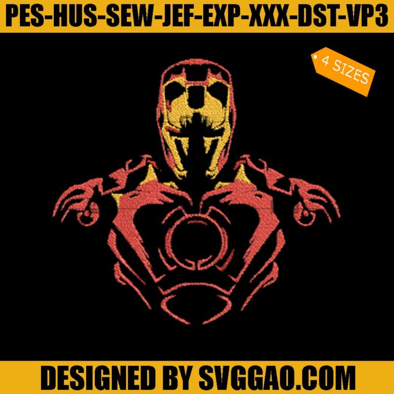 Marvel Avengers Embroidery Design, Iron Man Embroidery File