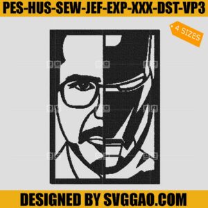 Iron Man Tony Stark Embroidery Design, Marvel Embroidery File