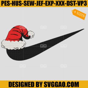 Christmas Nike Embroidery Design, Santa Hat Nike Embroidery FIle