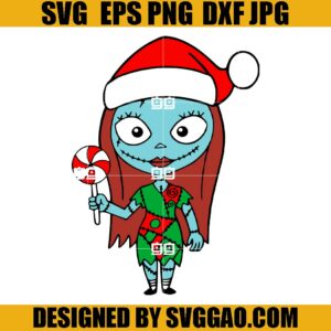 Sally Christmas SVG, Nightmare SVG, Sally Santa Hat SVG