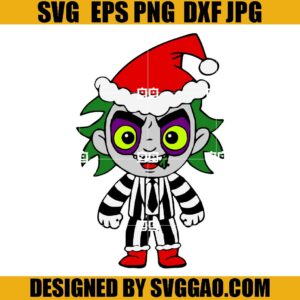 Beetlejuice Christmas SVG, Beetlejuice Santa Hat SVG