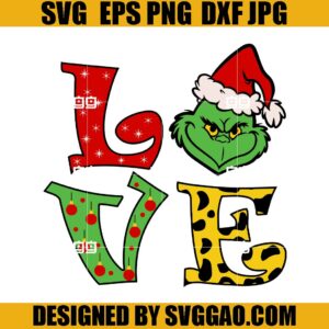 Love Grinch SVG,Grinch Face SVG, Love Christmas SVG