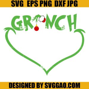 Grinch Face SVG, Grinch Hand Bell Christmas SVG, Grinchmas SVG