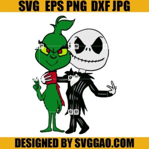 Grinch And Jack Skellington SVG, Christmas Grinch SVG, Grinchmas SVG
