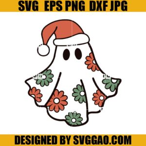 Boo Santa Claus SVG, Spooky Christmas SVG, Daisy Ghost SVG