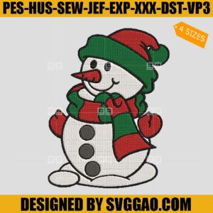 Snowman Embroidery Design, Santa Claus Snowman Embroidery File