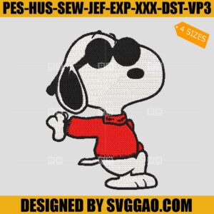 Snoopy Beagle Dog Embroidery Machine File