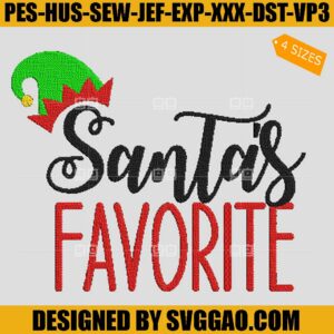 Santa's Favorite Embroidery Design, Elf Christmas Embroidery File