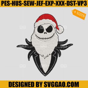 Jack Skellington Santa Embroidery Design, Jack Christmas Embroidery File