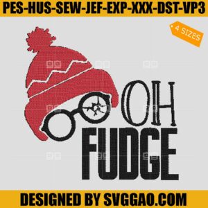 Oh Fudge Embroidery Design, Merry Christmas Embroidery File