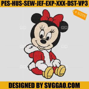 Minnie Santa Embroidery Design, Santa Mickey Minnie Embroidery File
