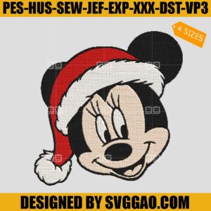 Mickey Santa Embroidery Design, Mickey Mouse Santa Embroidery File