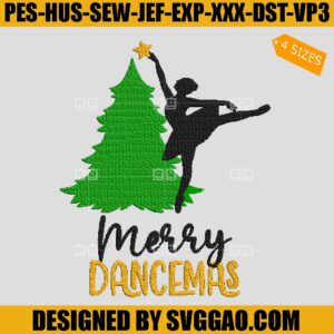 Merry Dancemas Embroidery Design, Xmas Embroidery File