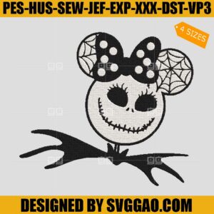 Jack Skellington Mickey Embroidery Design, Night Before Christmas Embroidery File