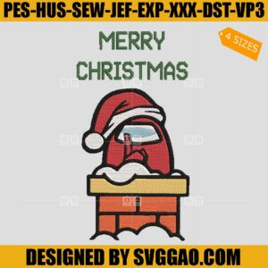 Merry Christmas Among Embroidery Design, Merry Christmas Embroidery File