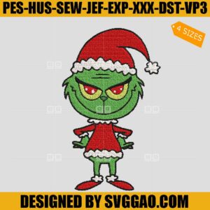 Grinch Christmas Embroidery Design, Xmas The Grinch Embroidery FIle
