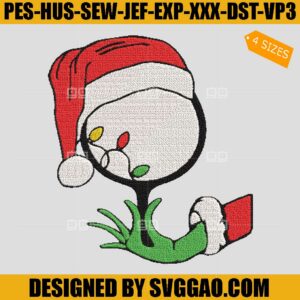 Grinch Hand Embroidery Design, Christmas Light Embroidery File