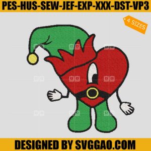 Elf Heart Xmas Embroidery Design, Una Navidad Sin Ti Embroidery File