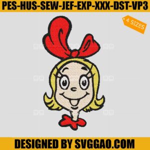 Cindy Lou Who Embroidery Design, Christmas Embroidery Design