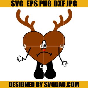 Reindeer Bad Bunny SVG, Reindeer Heart Bad Bunny SVG, Christmas Un Navidad SVG