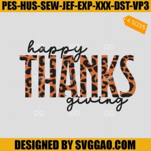 Happy Thanksgiving Embroidery Design, Autumn Embroidery Design
